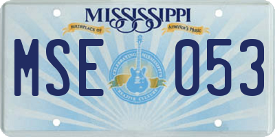 MS license plate MSE053