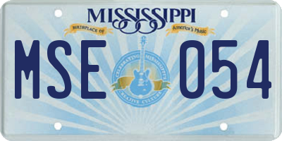 MS license plate MSE054