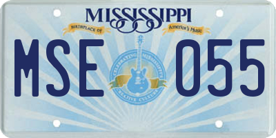 MS license plate MSE055
