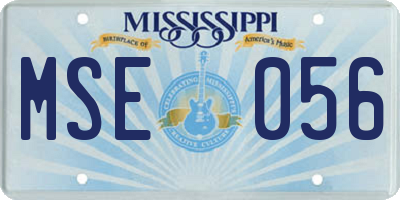 MS license plate MSE056
