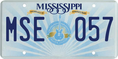 MS license plate MSE057