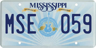 MS license plate MSE059