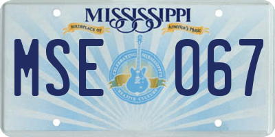 MS license plate MSE067