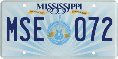 MS license plate MSE072