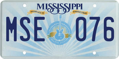 MS license plate MSE076