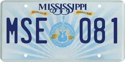 MS license plate MSE081