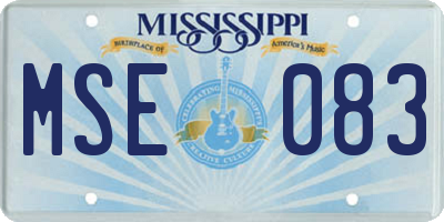 MS license plate MSE083