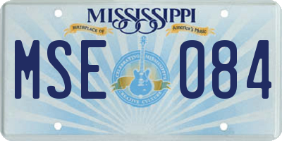 MS license plate MSE084