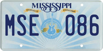 MS license plate MSE086