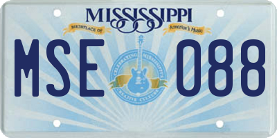 MS license plate MSE088