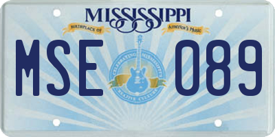 MS license plate MSE089