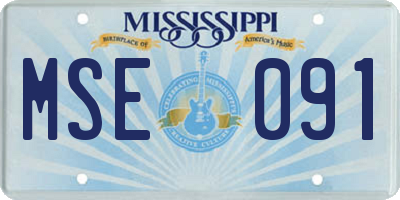 MS license plate MSE091