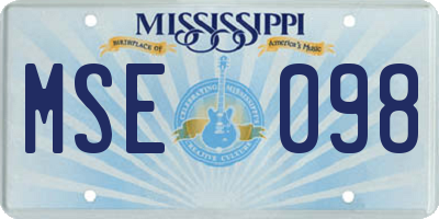 MS license plate MSE098