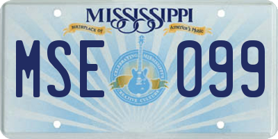 MS license plate MSE099