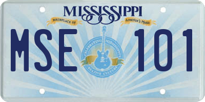 MS license plate MSE101