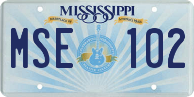 MS license plate MSE102