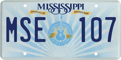MS license plate MSE107