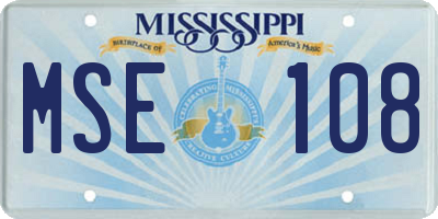 MS license plate MSE108