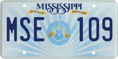 MS license plate MSE109