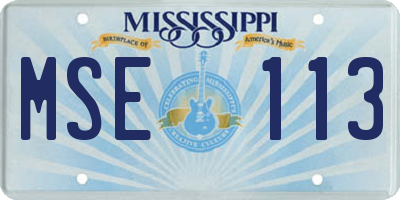 MS license plate MSE113