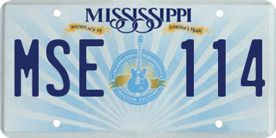MS license plate MSE114