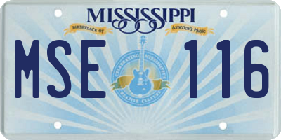 MS license plate MSE116