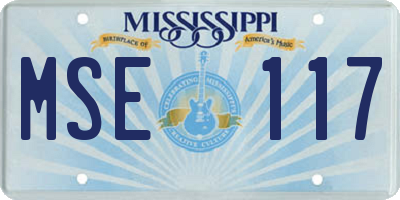 MS license plate MSE117