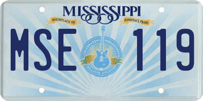 MS license plate MSE119