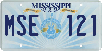 MS license plate MSE121