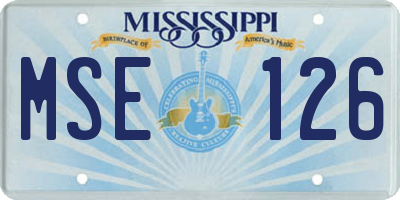 MS license plate MSE126