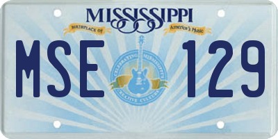 MS license plate MSE129