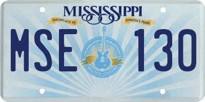 MS license plate MSE130