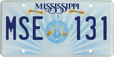 MS license plate MSE131