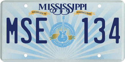 MS license plate MSE134