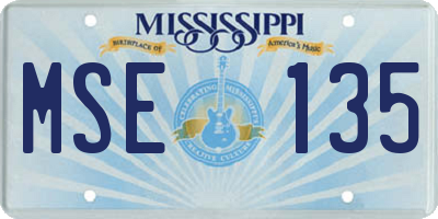 MS license plate MSE135