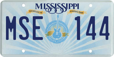 MS license plate MSE144
