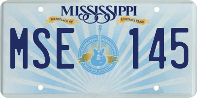 MS license plate MSE145