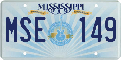 MS license plate MSE149
