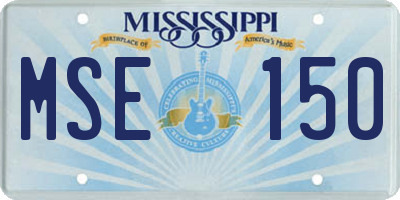 MS license plate MSE150