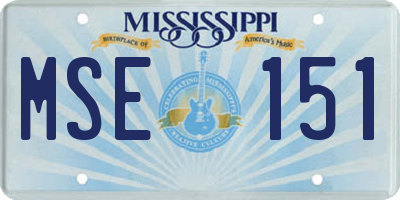 MS license plate MSE151