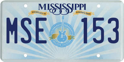 MS license plate MSE153