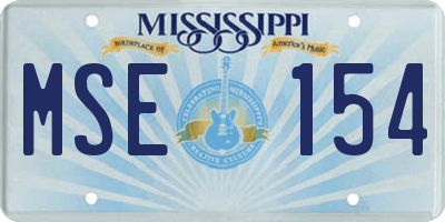 MS license plate MSE154