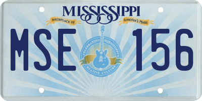 MS license plate MSE156
