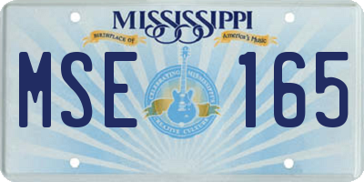 MS license plate MSE165