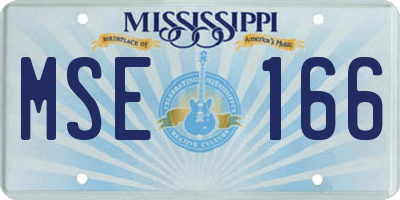 MS license plate MSE166