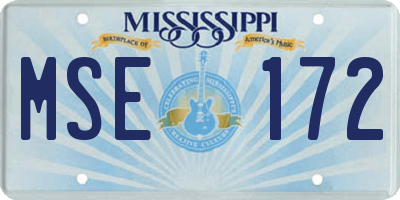 MS license plate MSE172