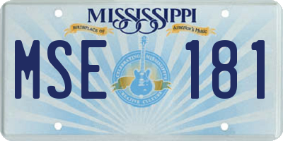 MS license plate MSE181