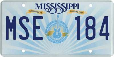 MS license plate MSE184