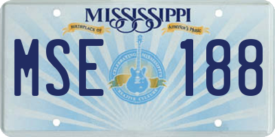 MS license plate MSE188