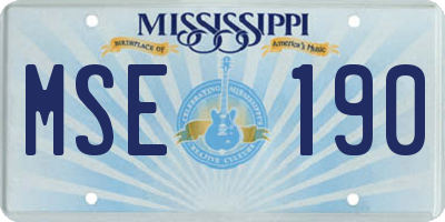 MS license plate MSE190